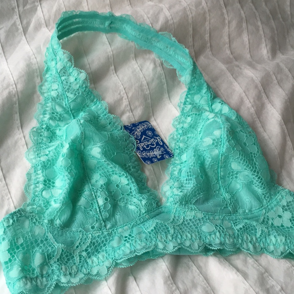NWT Free people turquoise halter bra